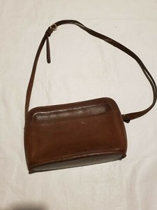 vintage coach brown leather shoulder bolsa