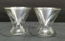 Lot 2 Dragon Glassware Stemless Martini clear Insulated Double Wall Glasses