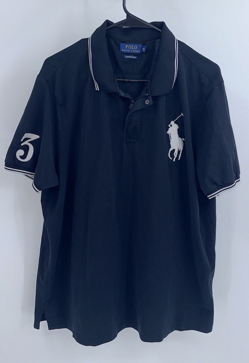 トップス Ralph Lauren big pony poloshirt 3 hiphop Polo Ralph Lauren Big & Tall Men's Black Triple Pony Mesh
