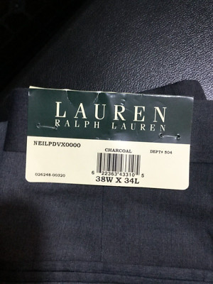 Lauren Ralph Lauren Classic-Fit UltraFlex Suit Trouser Pants Gray 38x34 NWT