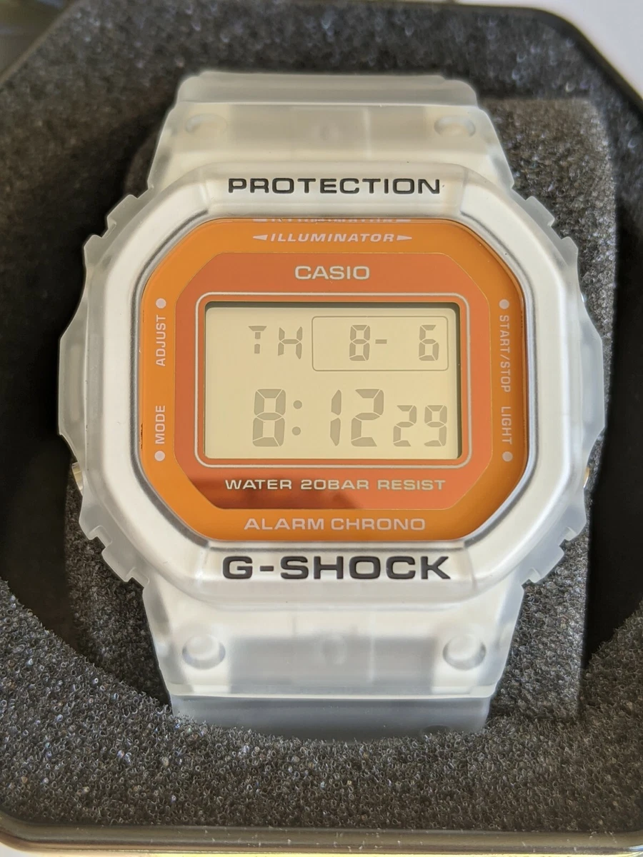 Casio G Shock DW5600LS 7 Orange Transparent G Glide Watch