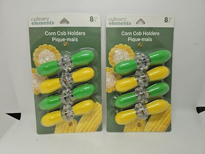 Culinary Elements Fresh Corn On The Cob Holders Picks Skewers (2 Pack Of 8)