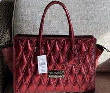 Valentino Milano By Mario Valentino Leather Quilted VA3705D Rubino Shoulder NWT