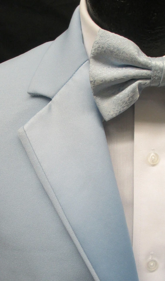 Light Carolina Sky Blue Tuxedo Jacket Retro Prom Halloween Cosplay Disco Vintage - Image 2 of 3