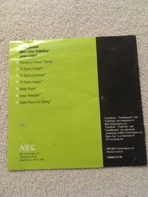 Davis Cup Tennis manual Turbo Grafx 16