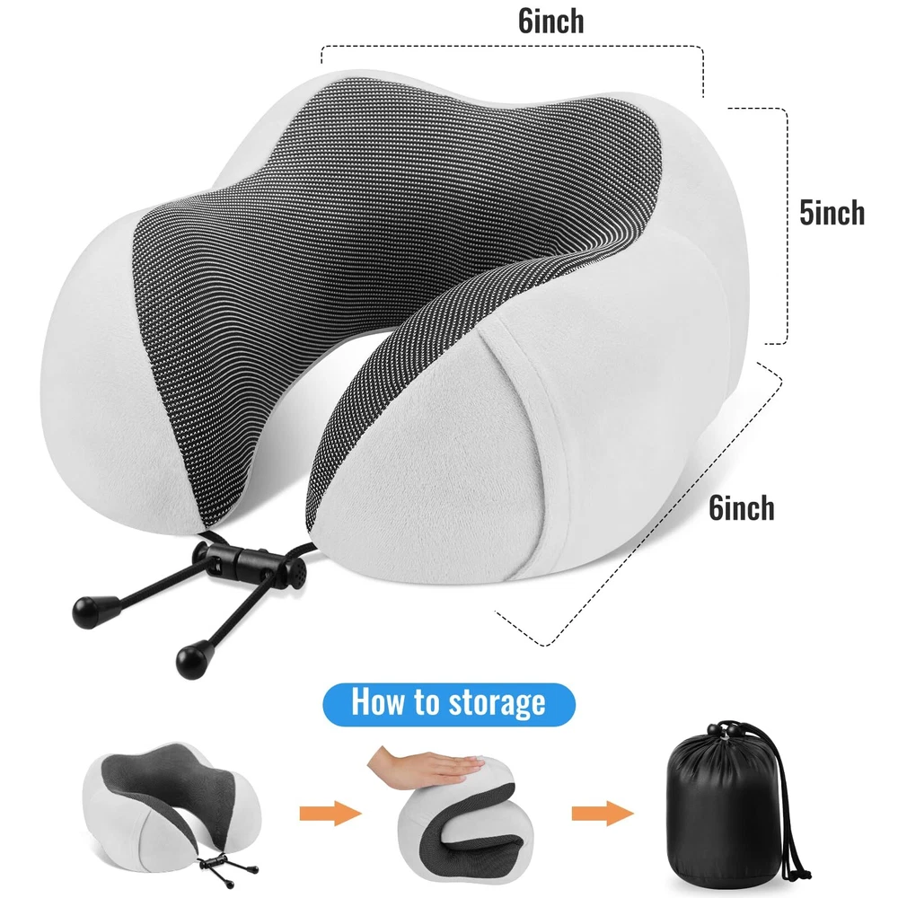 Travel Pillow Premium Memory Foam Comfortable & Supportive Neck Pillow Neck P...