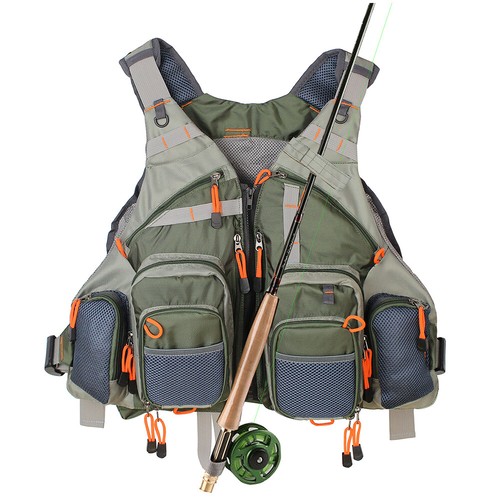 Fishing Vest backpack For Fly Fishing General Size Mesh Adjustable Mutil-Pocket - Picture 16 of 48