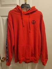 Marvel Deadpool Hoodie Adult 2XL Red Merc With A Mouth Pullover Sweatshirt