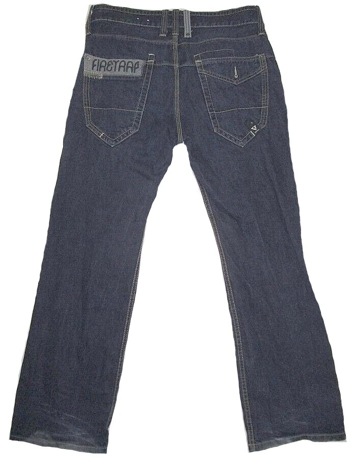 Vintage Second Hand Hombre Firetrap Vaqueros Black Seal Dark Azul Lässig W32 L30 - Imagen 2 de 2