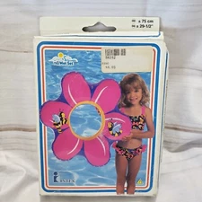Intex Wet Set Flower Ring Pool Float Pink Bumble Bee NOS Vintage 29.5 Inch 1999