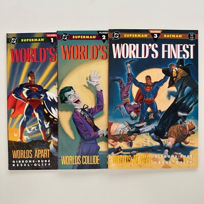 World's Finest #1 2 3 complete set DC 1990 Superman Batman Gibbons