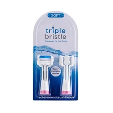 Triple Bristle 3-sided Sonic Toothbrush Replacement Brush Heads PINK - FREE SHIP