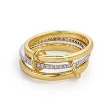 18k Gold Plated Stackable Rings for Women, 3 Rings Set with CZ Cubic Zirconia...