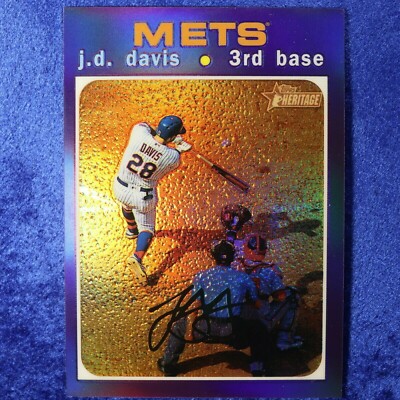 2020 Topps Heritage Card #THC-445: J.D. Davis (PURPLE-CHROME) (20THB-317)