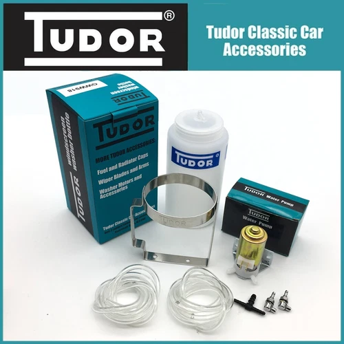 Tudor Washer Bottle, Washer Pump, Jets, Tubes, Bracket for Classic Cars *NEW*