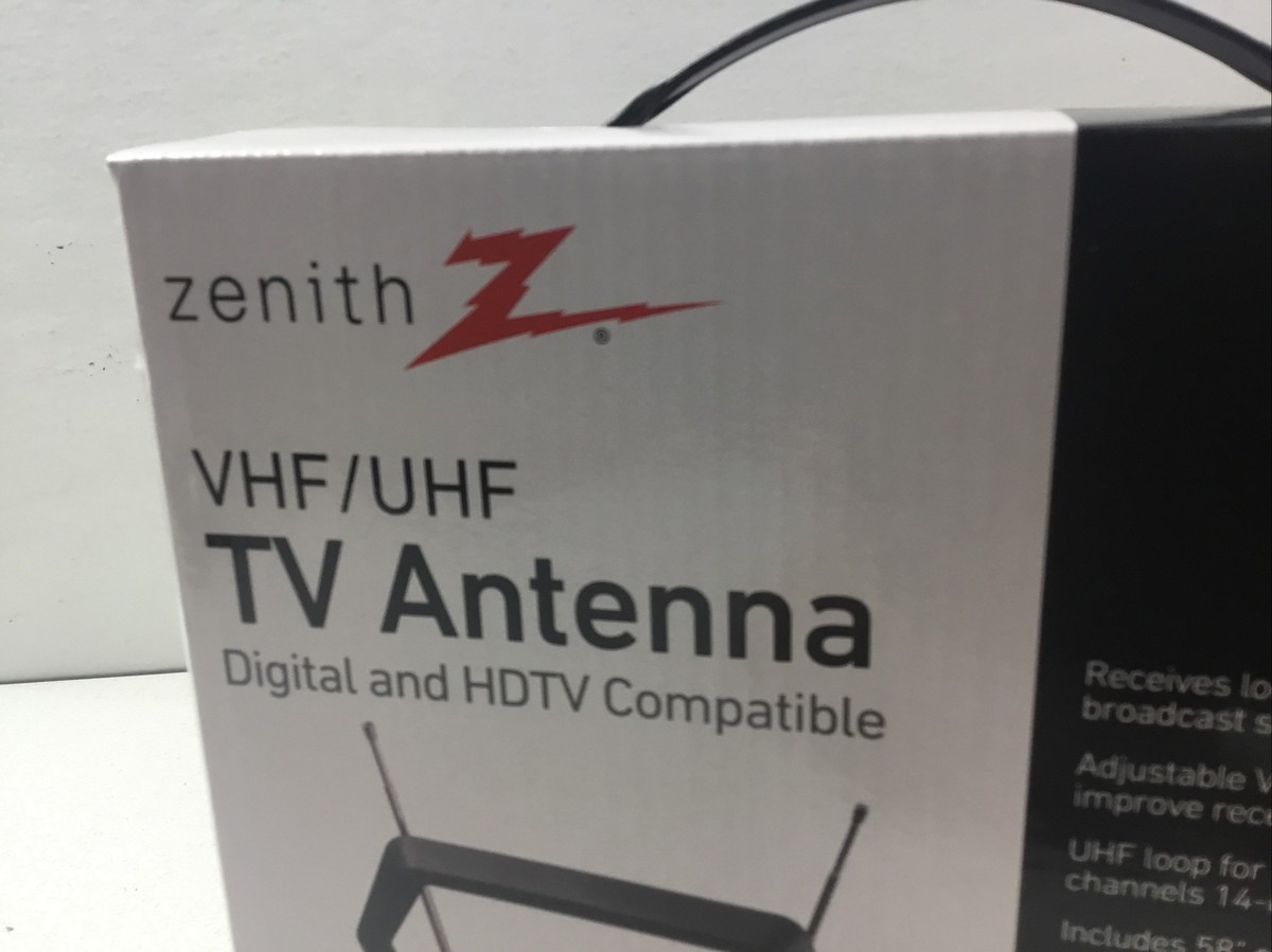 Zenith VHF UHF TV Antenna Local HD Digital Broadcast 58” Coax