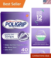 Comfort Seal 40 Pack - Strong Hold Denture Adhesive Strips, 12-Hour Protection