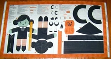 Moda Home Sweet Haunt LIL WITCHY & BOO DOLL Panel 100% Cotton Fabric HALLOWEEN