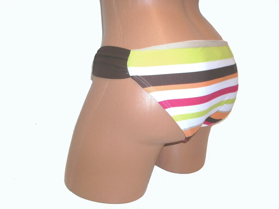 Esprit NEW Brown Yellow Women's Size XS 0 2 Swimsuit Bikini Bottom $42 2437 - Image 2 of 4