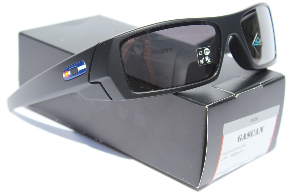 OAKLEY Gascan Sunglasses Matte Black/Prizm Grey SI USA FLAG RARE