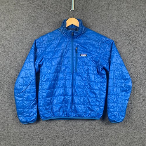 PATAGONIA Jacket Mens S Blue Nano Puff Puffer 1/2 Zip Primaloft Insulated