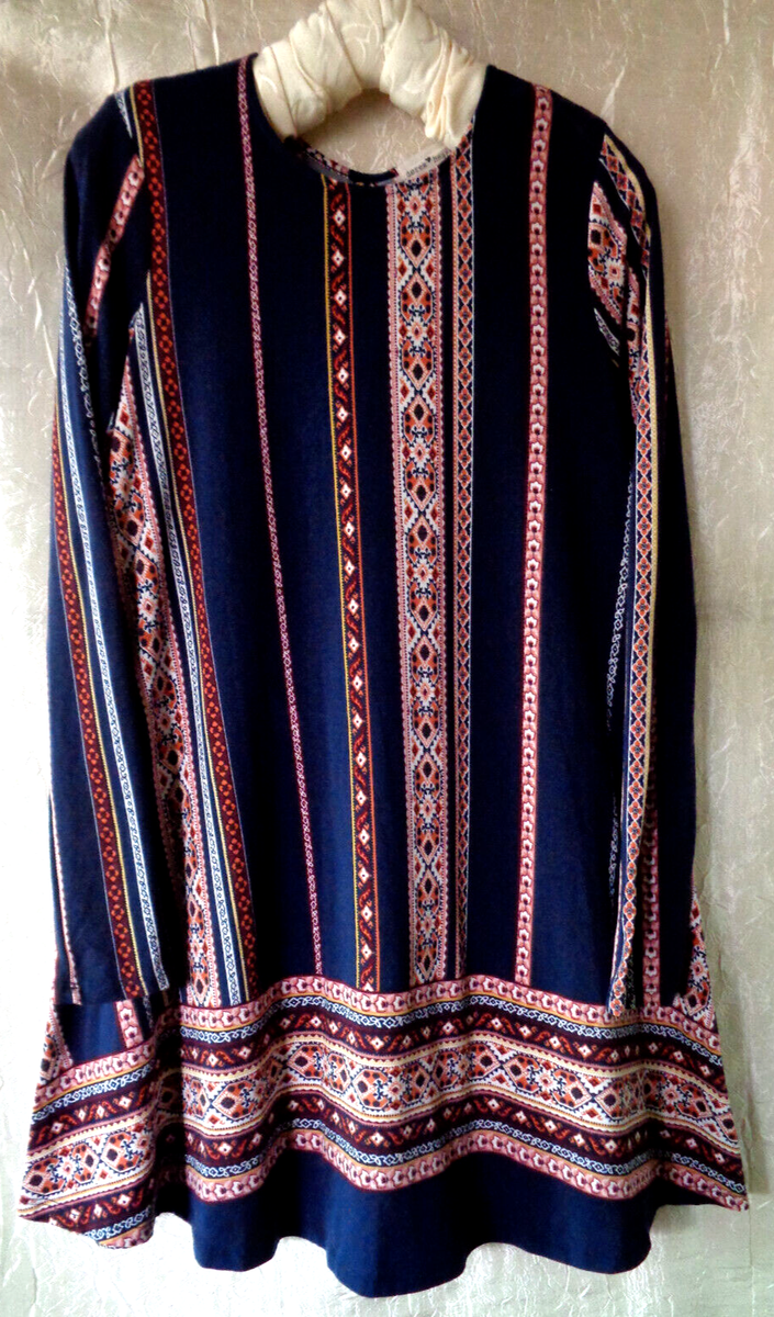 Derek Heart Long Sleeve Tunic Dress Polyester / Spandex Stretch Pull on  Size Med | eBay