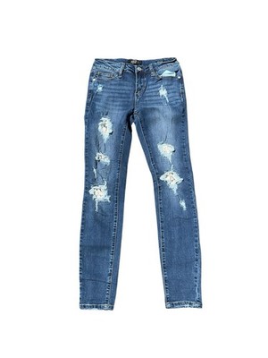 Judy Blue Skinny Fit Jeans Women's 3|26 (27) Blue Stretch Denim Distressed