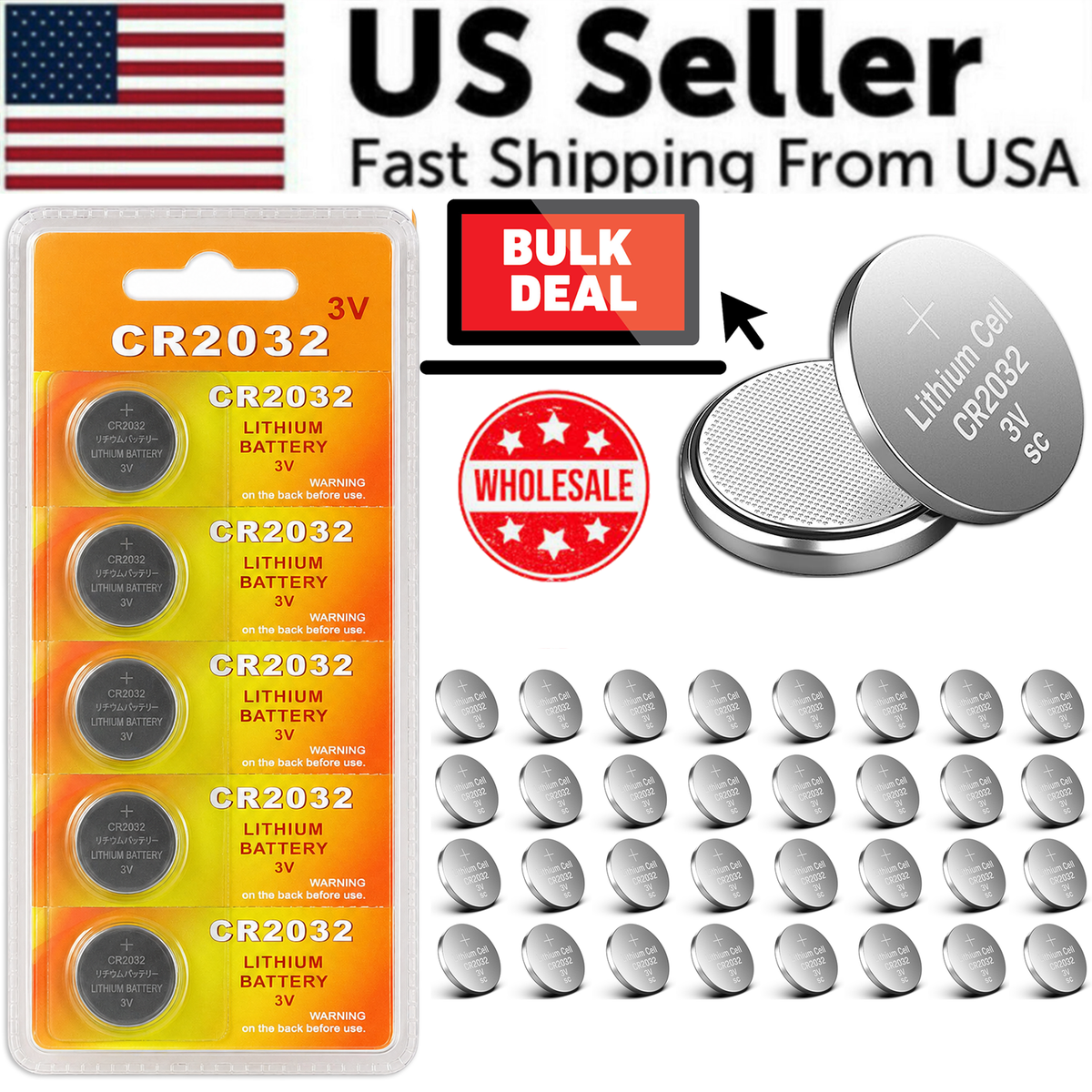 cr2032 battery fishing accessories KeylessFactory - is now applied on both sides of the cell CR2032 Lithium 3V Coin Battery