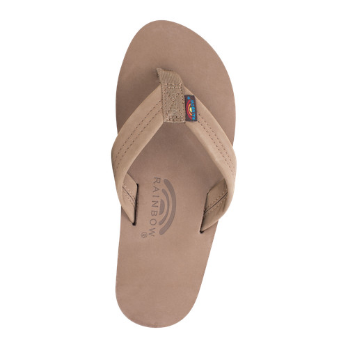 Rainbow Men's Single Layer Dark Brown Leather Sandal 301ALTS0-DKBR-M