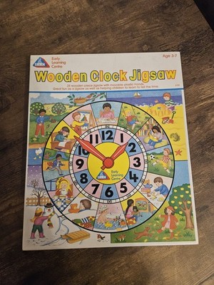 Vintage 1987 ELC Holzuhr Puzzle 25 Teile