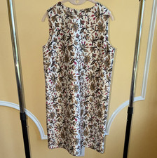 Tory Burch Multicolor Floral Silk Round Neck Sleeveless Shift Dress M