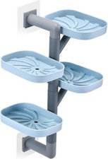 Soap Holder Four Layer Wall Mounted NO-Drilling Rotatable Self-draining