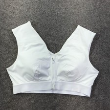 Tommie Copper Sports Bra Womens XL White Zip Front Copper Znergy Support Mesh