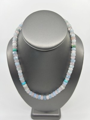 Jay King Mine Finds Aquamarine Morganite & Turquoise Necklace