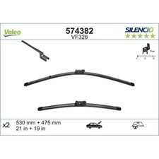Wischblatt Valeo 574382 Silencio Flat Blade Set für Audi Seat Skoda VW Vorne