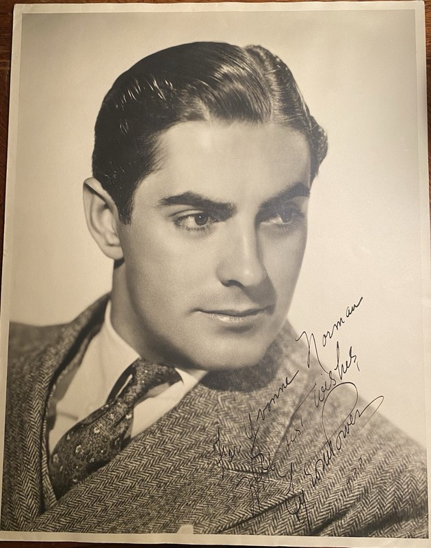 Tyrone Power autographed 11 X 14 photo 1930s