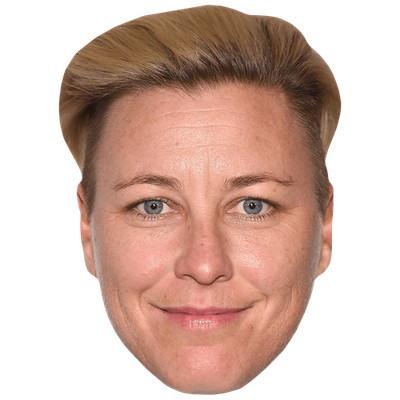Abby Wambach (blond) großer Kopf. Größer als das Leben Maske.