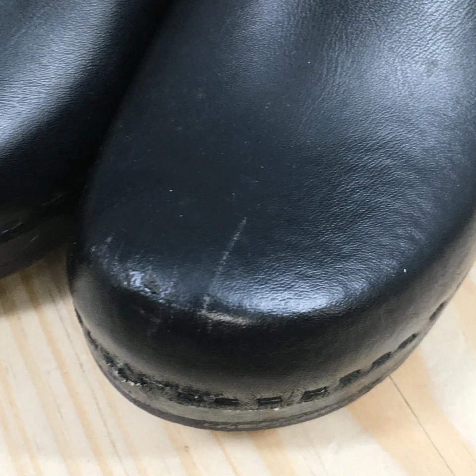 Sanita Original Womens 36 Black Leather Slip On Comfort Nursing Clogs Denmark - Image 4 of 4