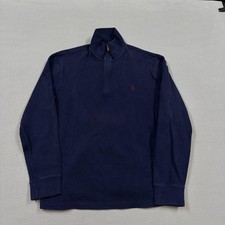 Polo By Ralph Lauren Sweater Mens Medium Blue 1/4 Zip Mock Neck Pullover Pony