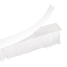 20ft L x 0.3" W x 0.5" H Self-Adhesive Seal Weatherstrip Sweep Brush White