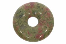 Unakit Epidot Donut Schmuck Anh&auml;nger 20mm f&uuml;r's Lederband HS1575