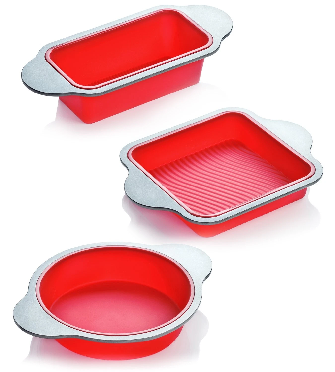 Silicone Baking Pans Set. 3 PCS Professional Non-Stick Baking Cake Pans Set i...