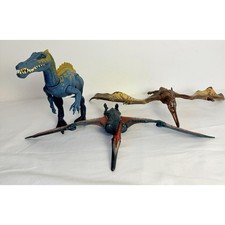 Mattel Blue Yellow Suchomimus Theropod Pteranodon Jurassic Park Dinosaur Toys
