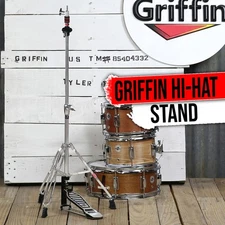 GRIFFIN Hi-Hat Stand | HiHat Cymbal Hardware Drum Pedal Holder Percussion Mount