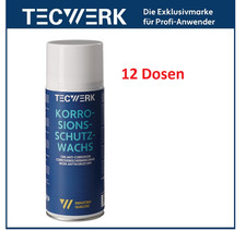 12 Dosen TECWERK hochleistungs Korrosionsschutz / N&auml;sse + Rostschutz 400ml Spray