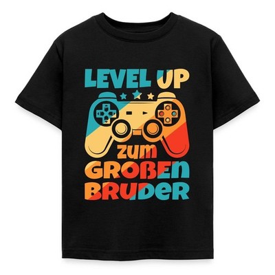 Level Up Zum Großen Bruder Nachwuchs Geburt Kinder T-Shirt