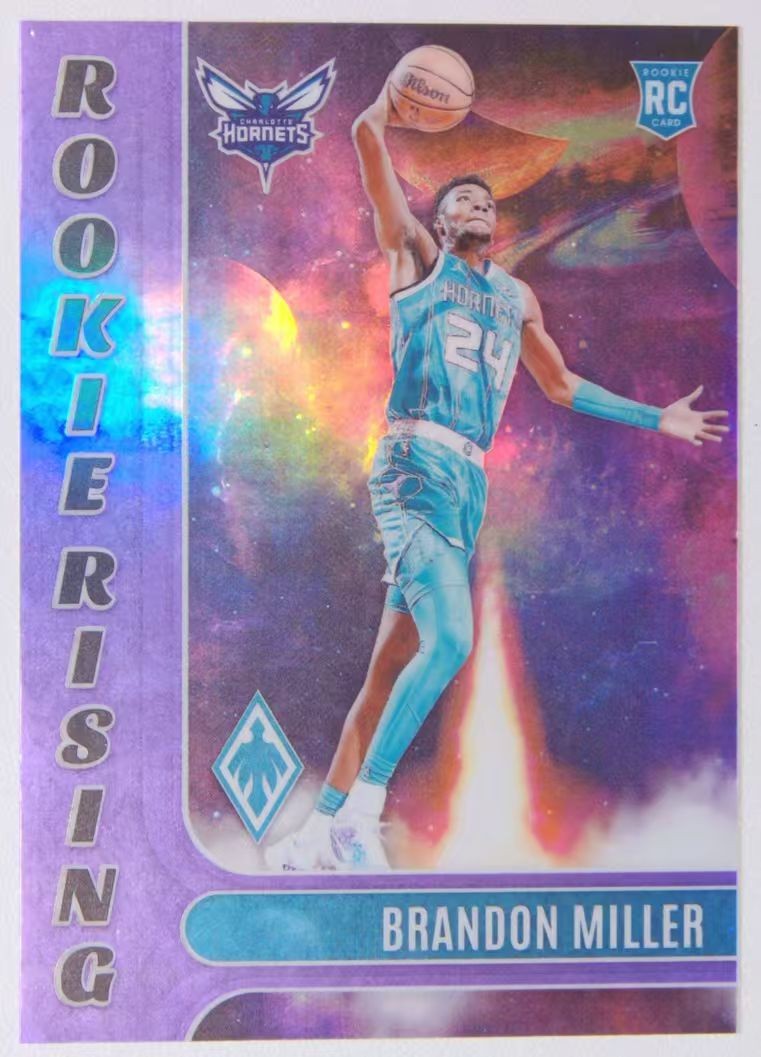 Brandon Miller 2023-24 Panini Phoenix 41/75 Silver Rookie Rising RC Hornets #10