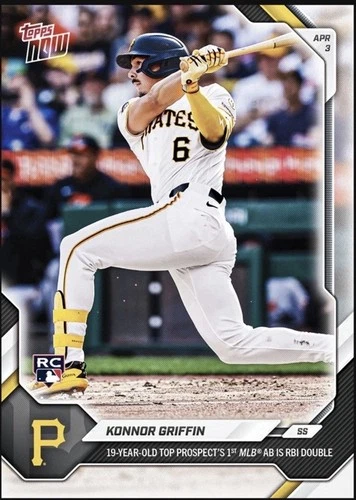 2026 MLB Topps NOW  Konnor Griffin Card 49  RC MLB Debut Hit PRESALE!