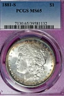 1881 S PCGS MS65 MORGAN SILVER DOLLAR #B52395