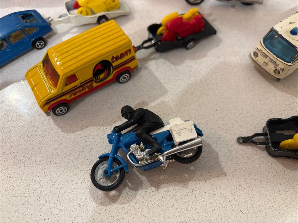 Majorette BULK LOT van Motorcycle Trailer Car Vintage Toy Model Ambulance - image 2 of 4